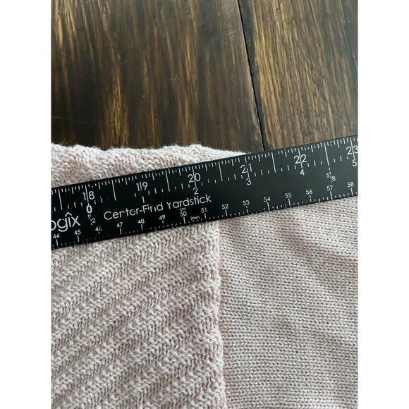 CHAPS Pink Metallic Shimmer Chevron Knit Long Sleeve Sweater Size L - Picture 4 of 9